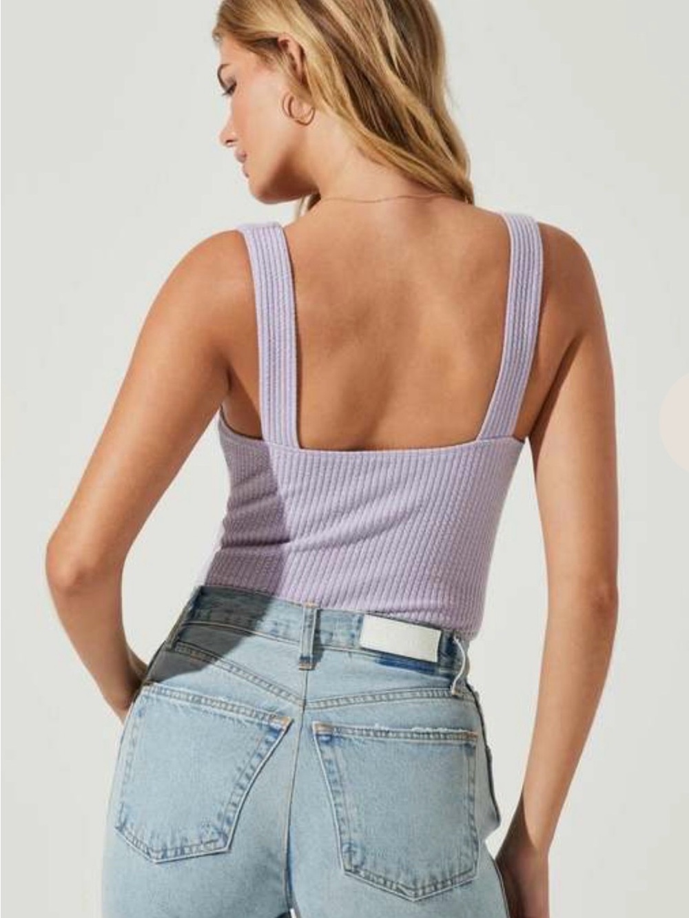 Astr Lilac Ribbed One-Piece Bodysuit - Picture 3 of 7